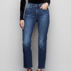 Good American Good Straight Leg High Waist Jeans Size 4 / 27 Medium Wash Blue